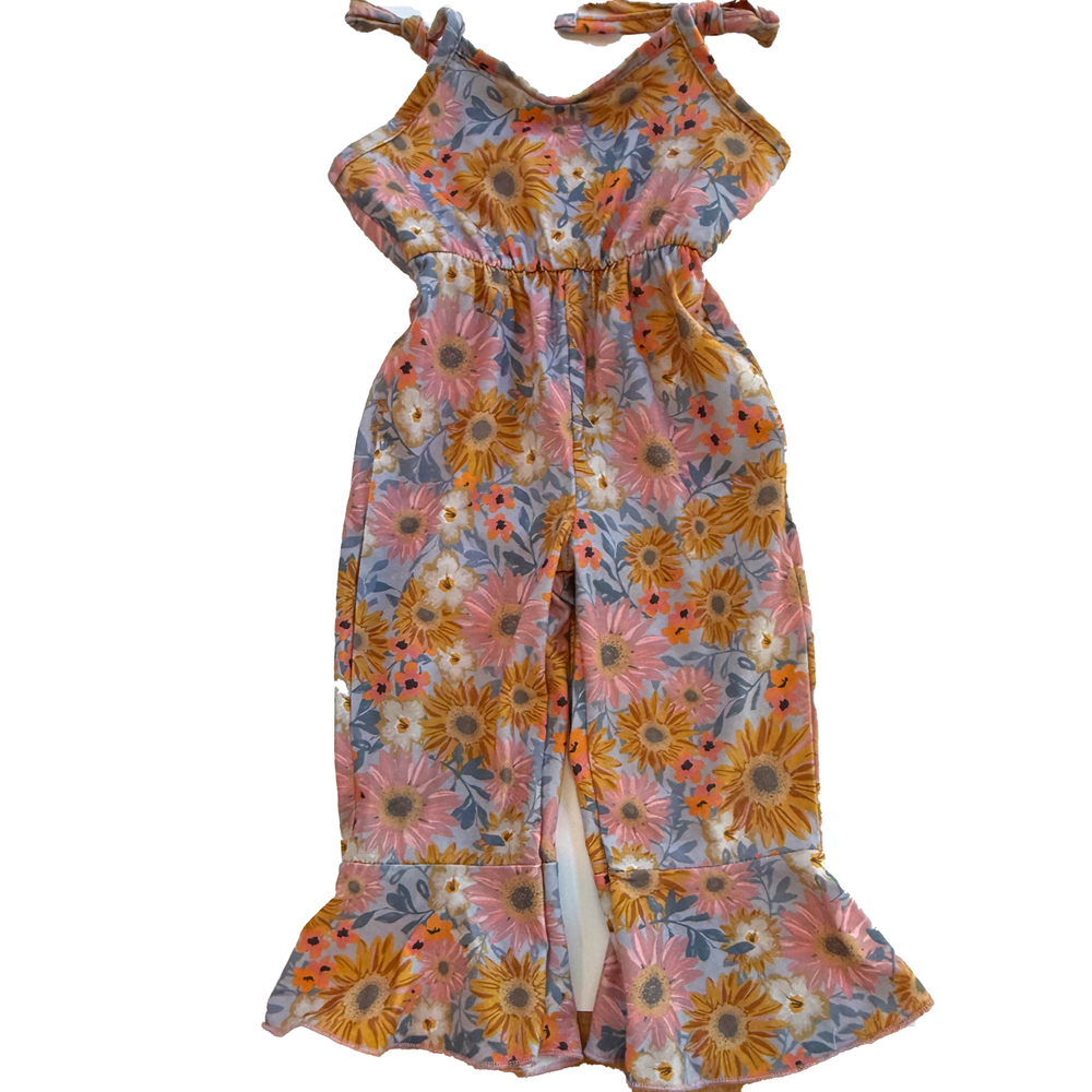 Little Sun Girls Sunflowers Romper size: 18 Months